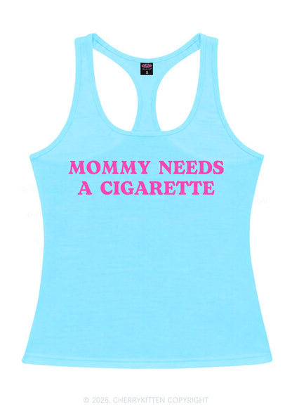 Mommy Needs A Cigarette Y2K Women Racerback Tank Top Cherrykitten
