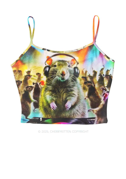 Rats Party Y2K Mesh Cami Tank Cherrykitten