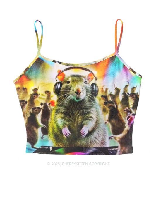 Rats Party Y2K Mesh Cami Tank Cherrykitten