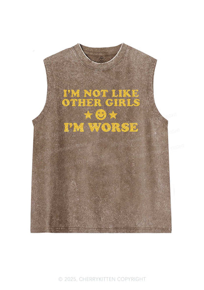 Glitter Im Worse Y2K Washed Muscle Tank Cherrykitten
