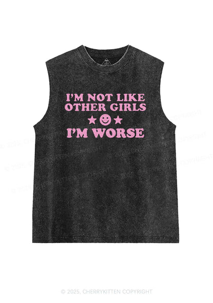 Glitter Im Worse Y2K Washed Muscle Tank Cherrykitten
