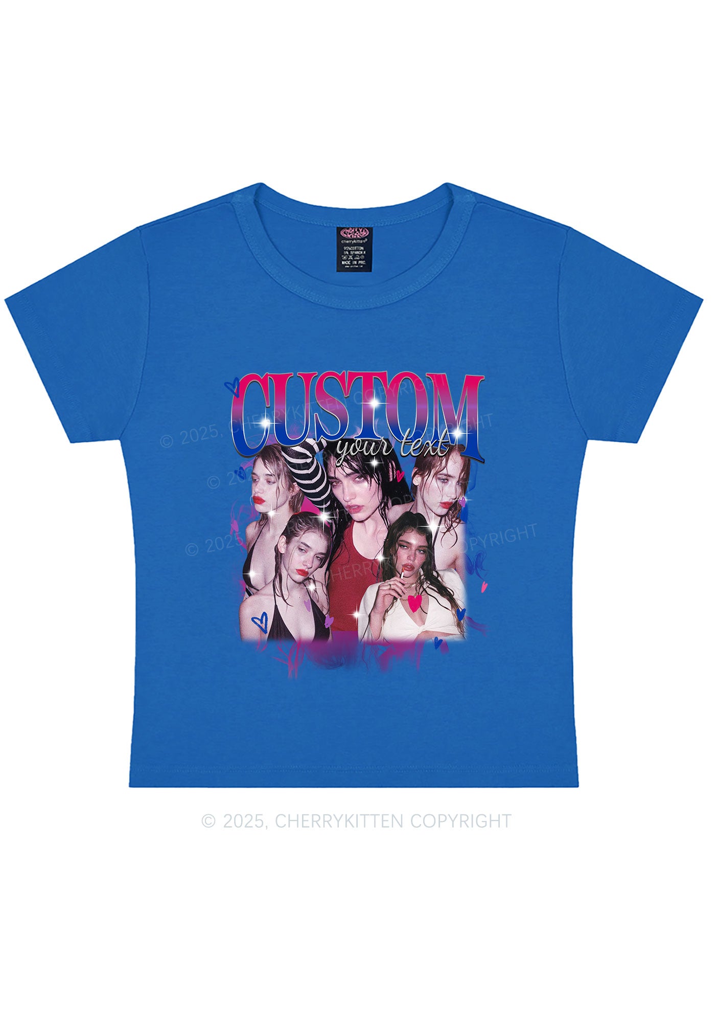 Custom Photo Bisexual Pride Y2K Baby Tee Cherrykitten