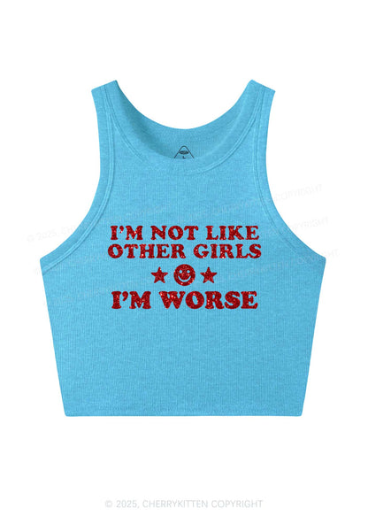 Glitter Im Worse Y2K Crop Tank Top Cherrykitten