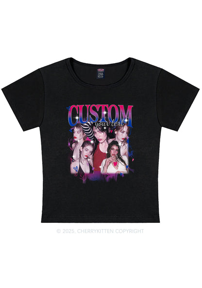 Custom Photo Bisexual Pride Y2K Baby Tee Cherrykitten
