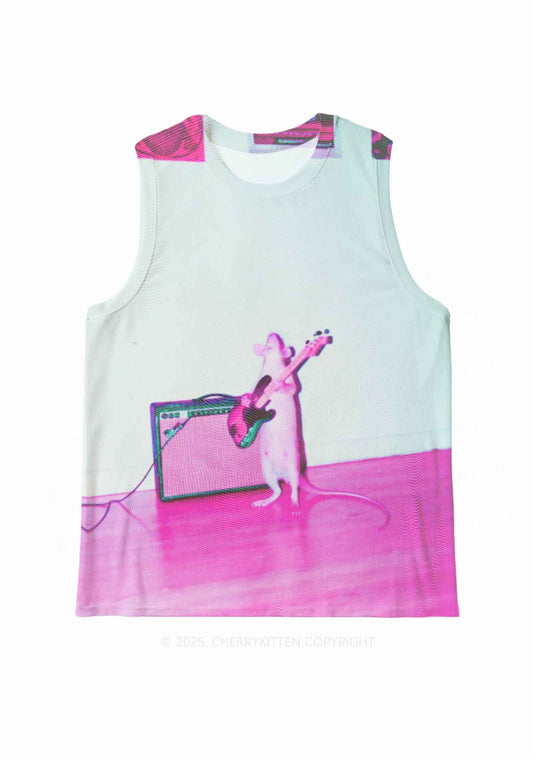 Rat Guitarist Y2K Mesh Muscle Tank Cherrykitten
