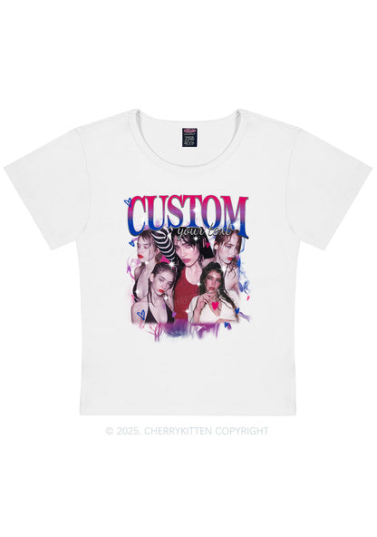 Custom Photo Bisexual Pride Y2K Baby Tee Cherrykitten