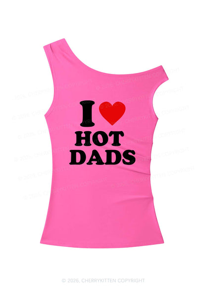I Love Hot Dads Y2K Off Shoulder Tank Top Cherrykitten