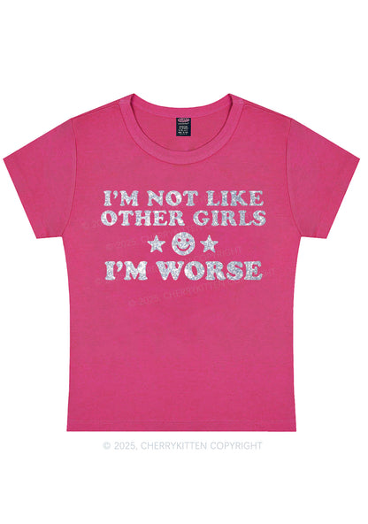 Glitter Im Worse Y2K Baby Tee Cherrykitten