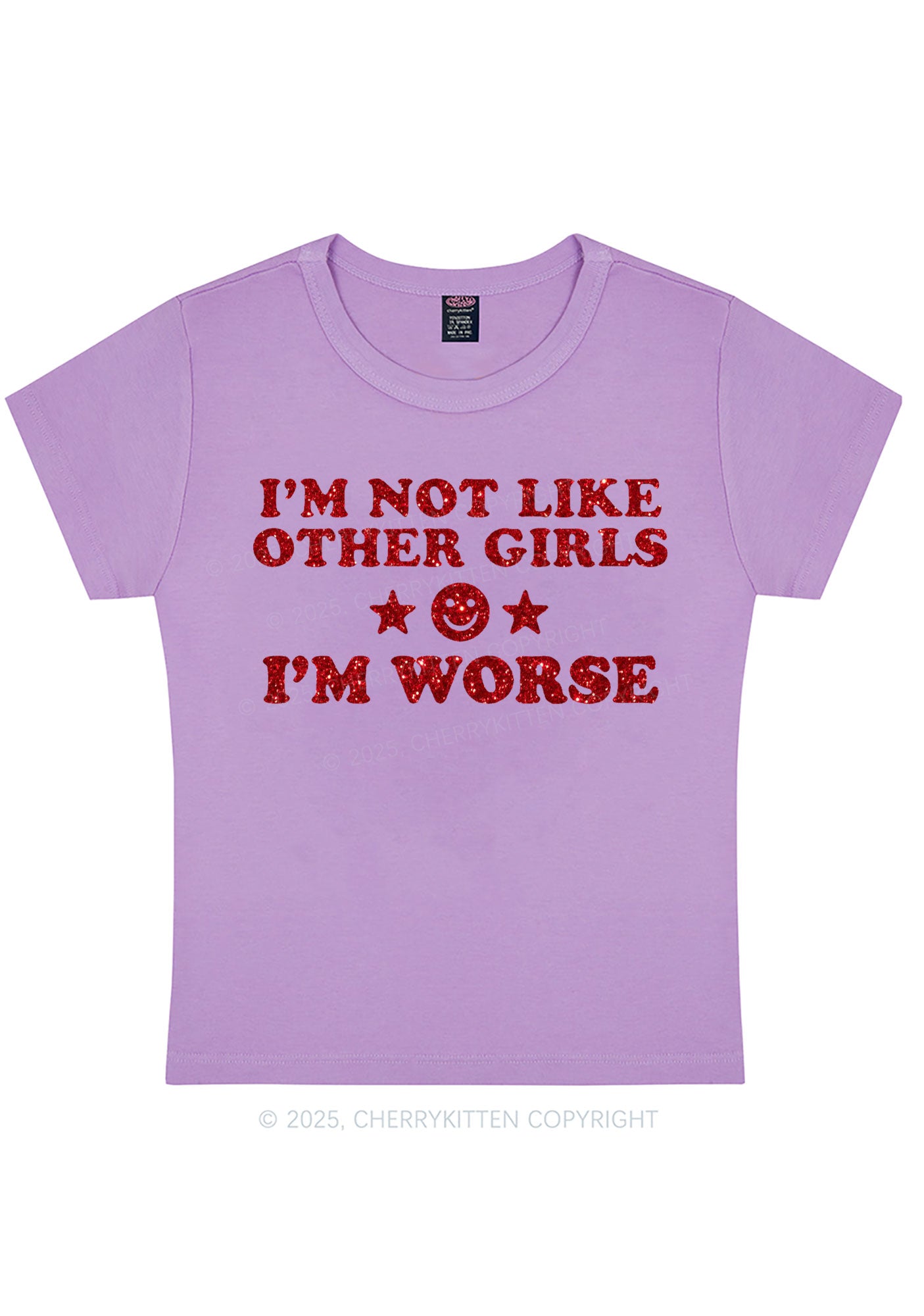 Glitter Im Worse Y2K Baby Tee Cherrykitten