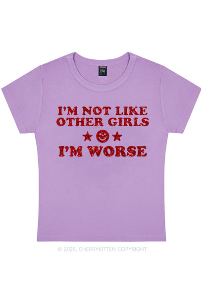 Glitter Im Worse Y2K Baby Tee Cherrykitten