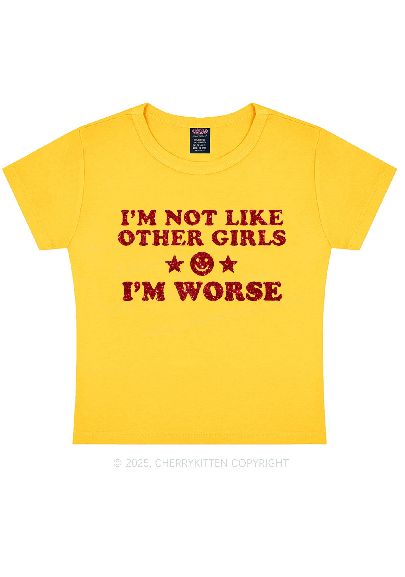 Glitter Im Worse Y2K Baby Tee Cherrykitten