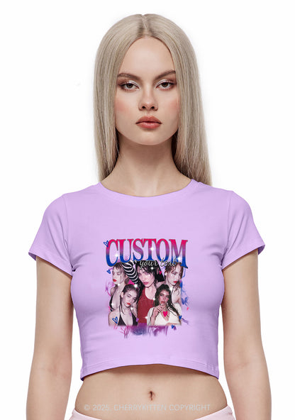Custom Photo Bisexual Pride Y2K Baby Tee Cherrykitten