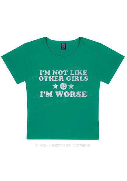 Glitter Im Worse Y2K Baby Tee Cherrykitten