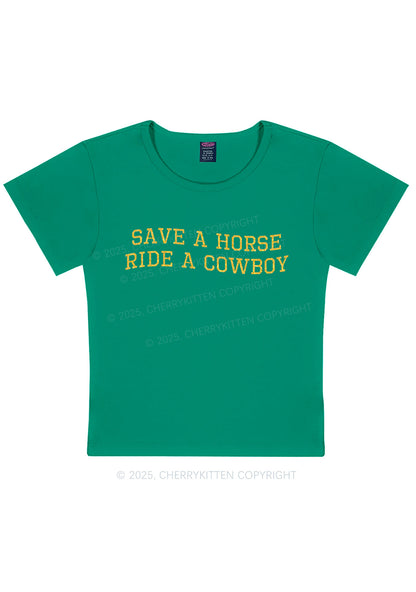 Glitter Save A Horse Y2K Baby Tee Cherrykitten