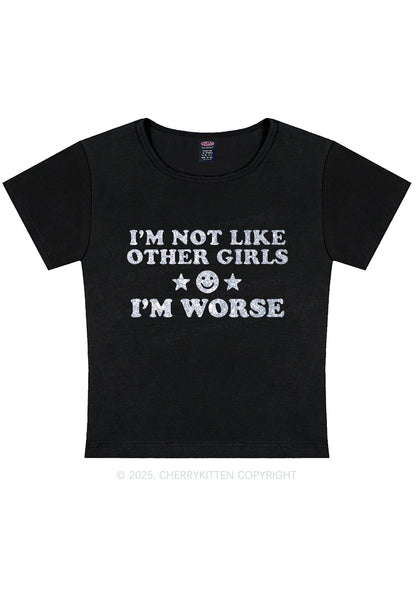 Glitter Im Worse Y2K Baby Tee Cherrykitten