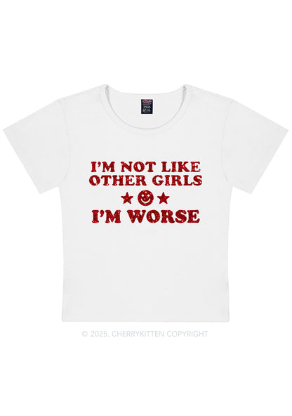 Glitter Im Worse Y2K Baby Tee Cherrykitten