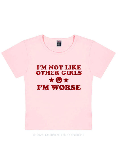 Glitter Im Worse Y2K Baby Tee Cherrykitten