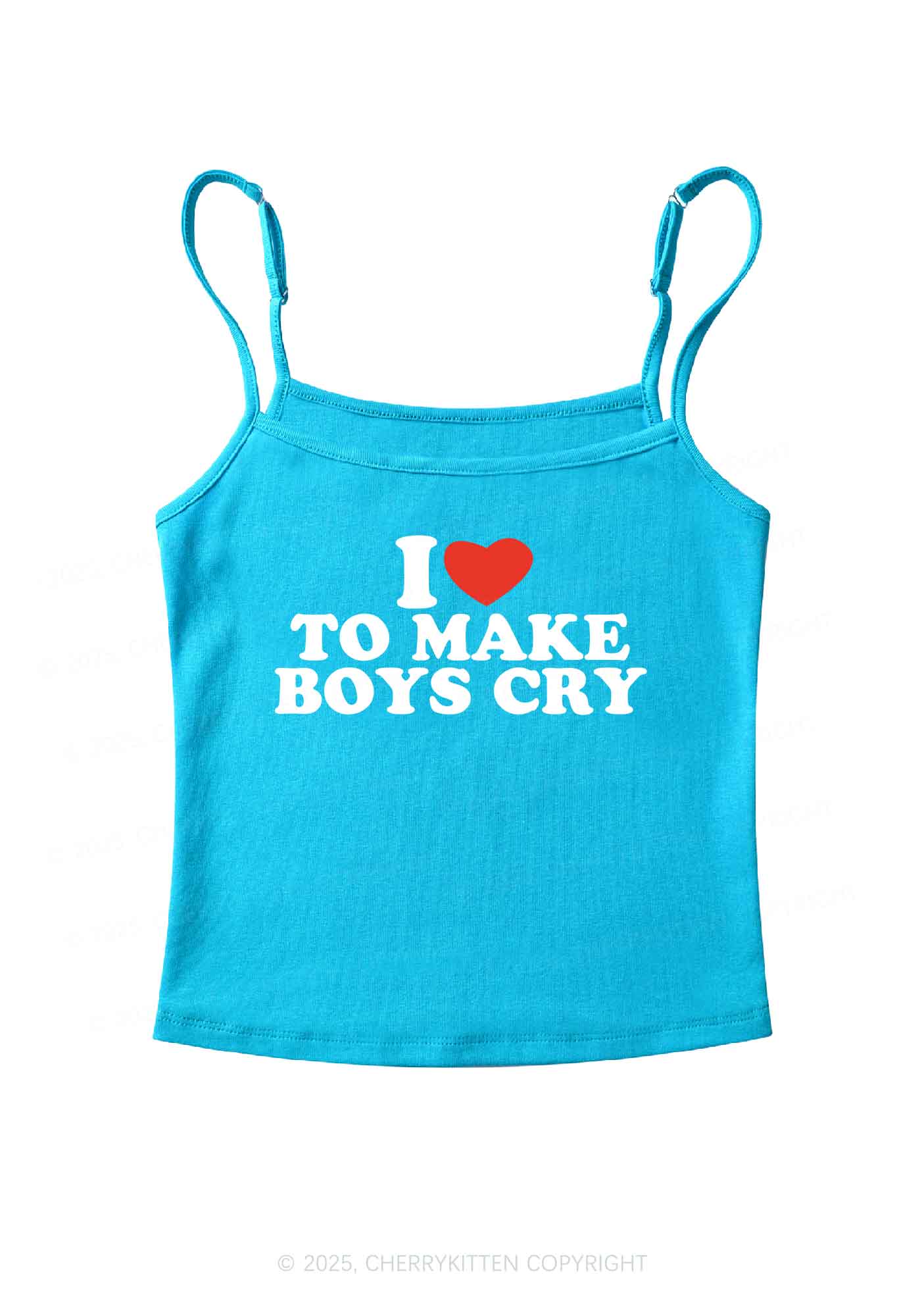 Love To Make Boys Cry Y2K Spaghetti Strap Cami Cherrykitten