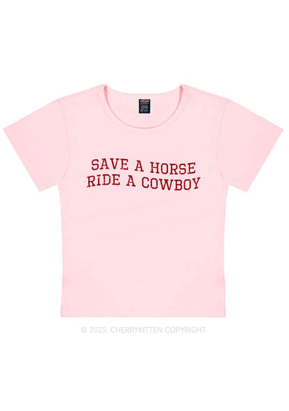 Glitter Save A Horse Y2K Baby Tee Cherrykitten