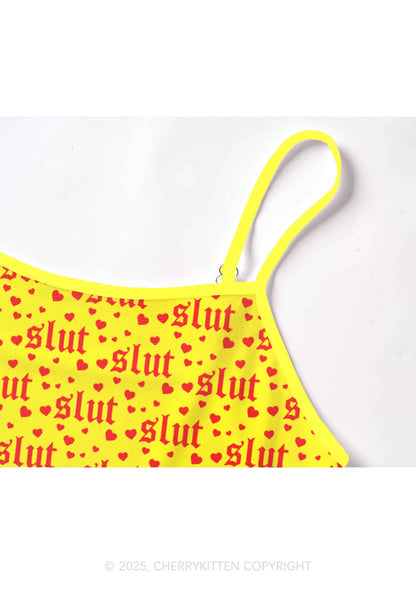 Yellow Slxt Y2K Mesh Cami Tank Cherrykitten