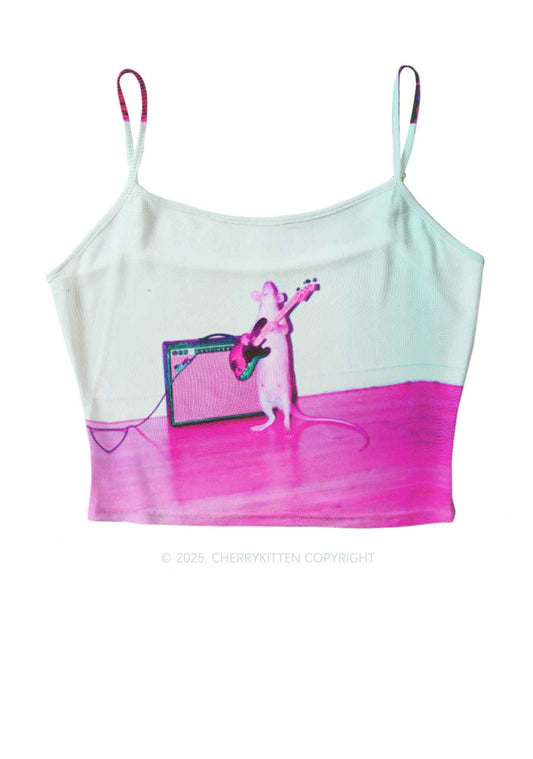 Rat Guitarist Y2K Mesh Cami Tank Cherrykitten
