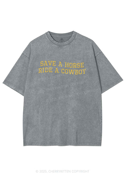 Glitter Save A Horse Y2K Shirts Washed Tee Cherrykitten
