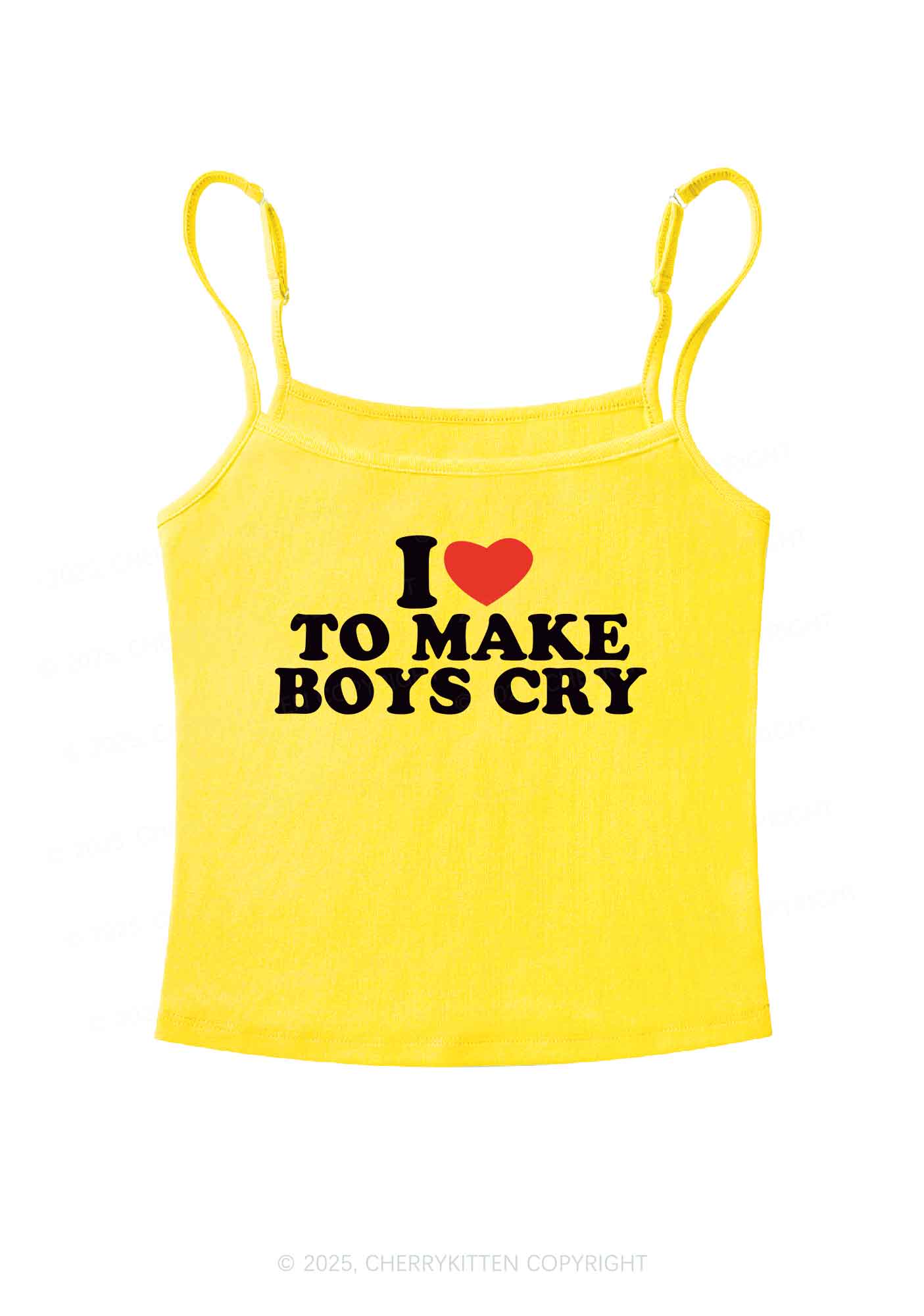 Love To Make Boys Cry Y2K Spaghetti Strap Cami Cherrykitten