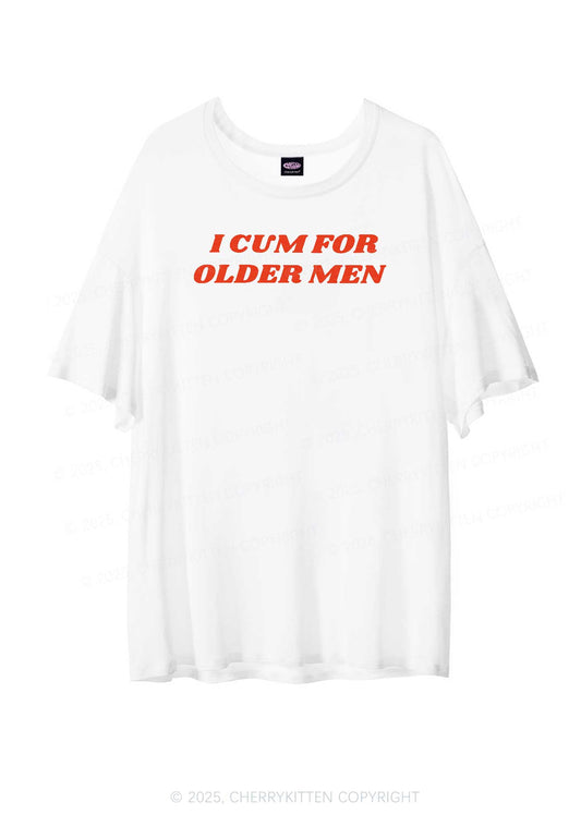 Come For Older Men Y2K Sheer Boyfriend Tee Cherrykitten