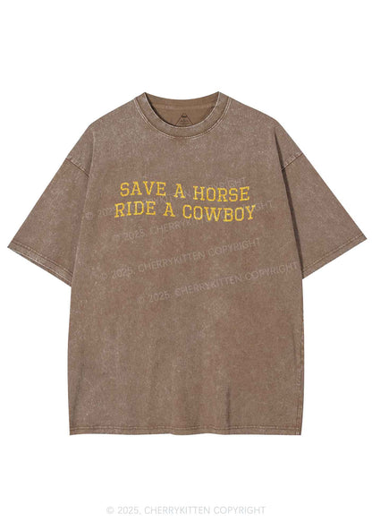 Glitter Save A Horse Y2K Shirts Washed Tee Cherrykitten