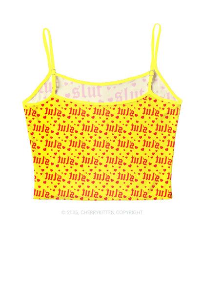 Yellow Slxt Y2K Mesh Cami Tank Cherrykitten
