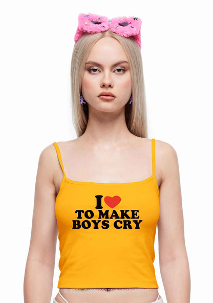 Love To Make Boys Cry Y2K Spaghetti Strap Cami Cherrykitten