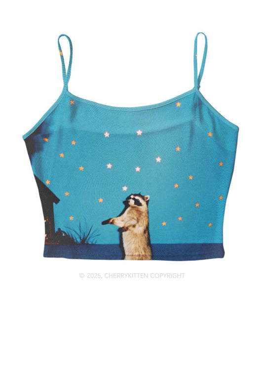 Starry Raccoon Y2K Mesh Cami Tank Cherrykitten