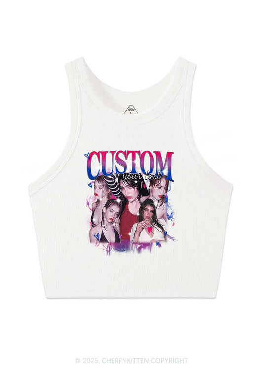 Custom Photo Bisexual Pride Y2K Crop Tank Top Cherrykitten