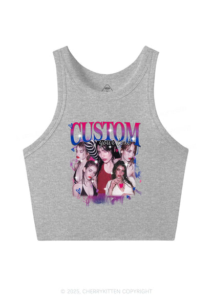 Custom Photo Bisexual Pride Y2K Crop Tank Top Cherrykitten