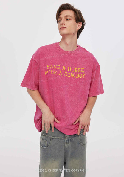 Glitter Save A Horse Y2K Shirts Washed Tee Cherrykitten