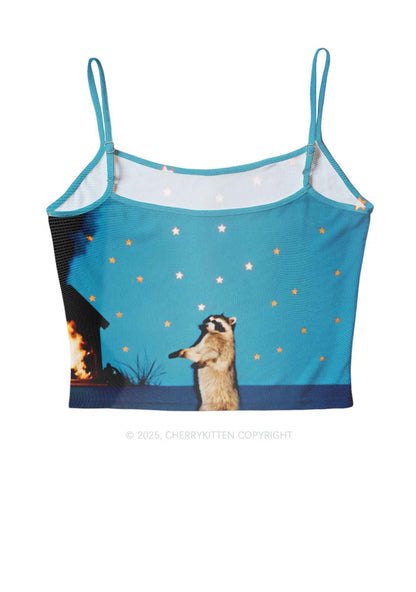 Starry Raccoon Y2K Mesh Cami Tank Cherrykitten