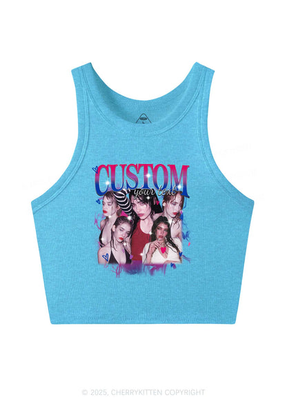 Custom Photo Bisexual Pride Y2K Crop Tank Top Cherrykitten