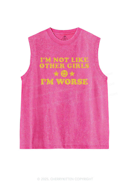 Glitter Im Worse Y2K Washed Muscle Tank Cherrykitten