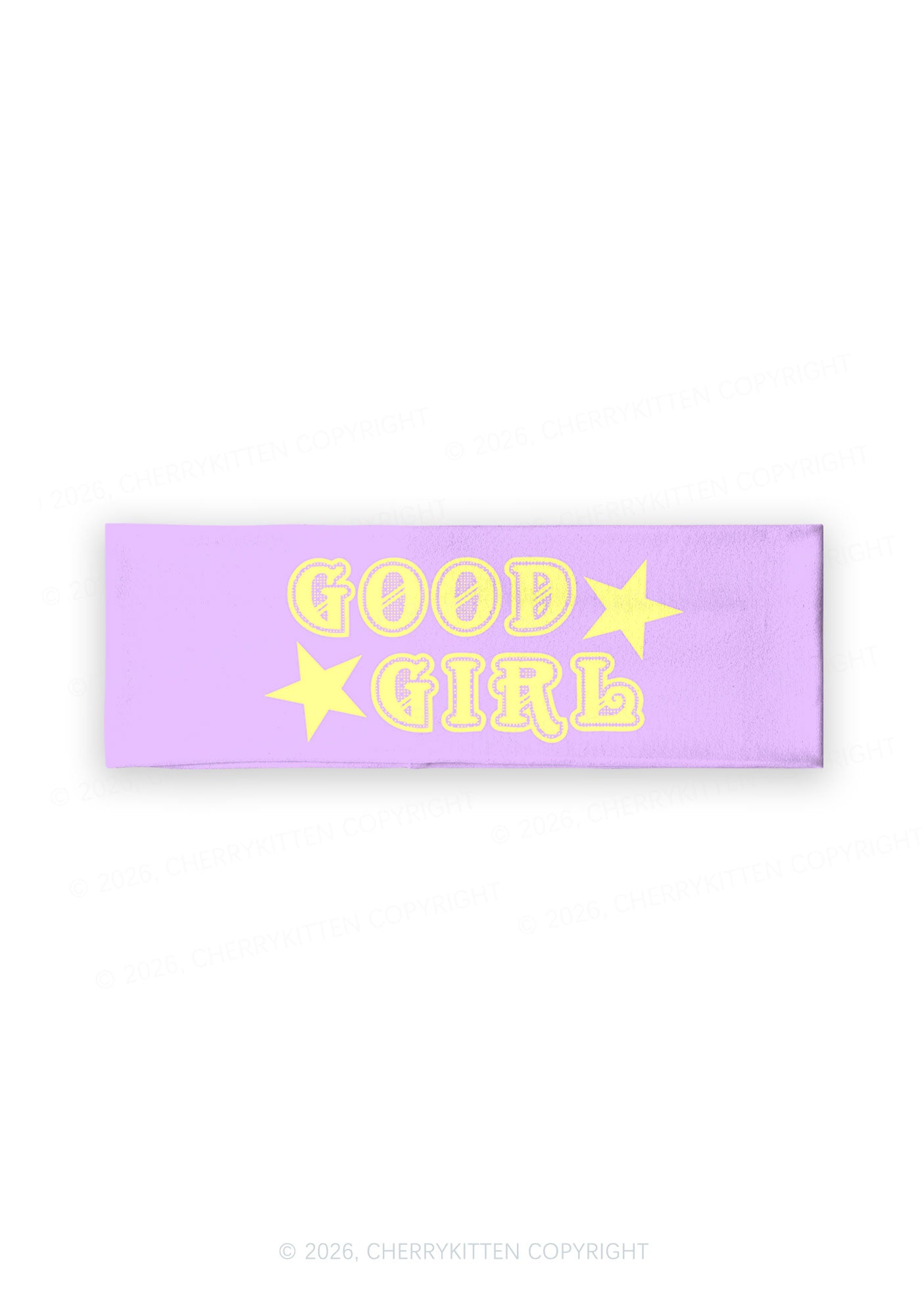 Pastel Purple Good Girl Y2K Print Headband Cherrykitten