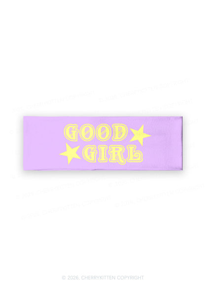 Pastel Purple Good Girl Y2K Print Headband Cherrykitten