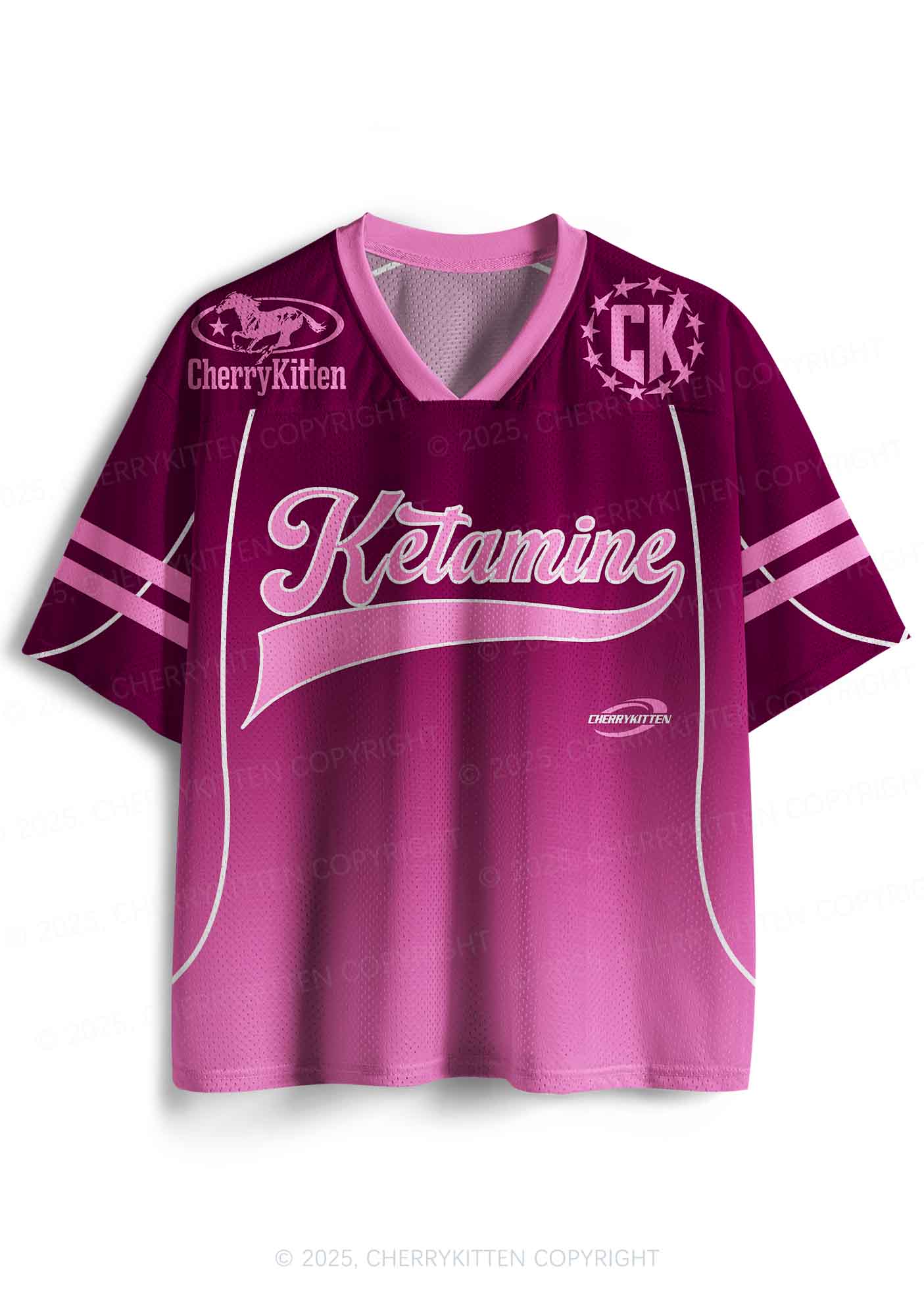 Custom Pink K Pony Y2K Sport Jersey Shirts Cherrykitten