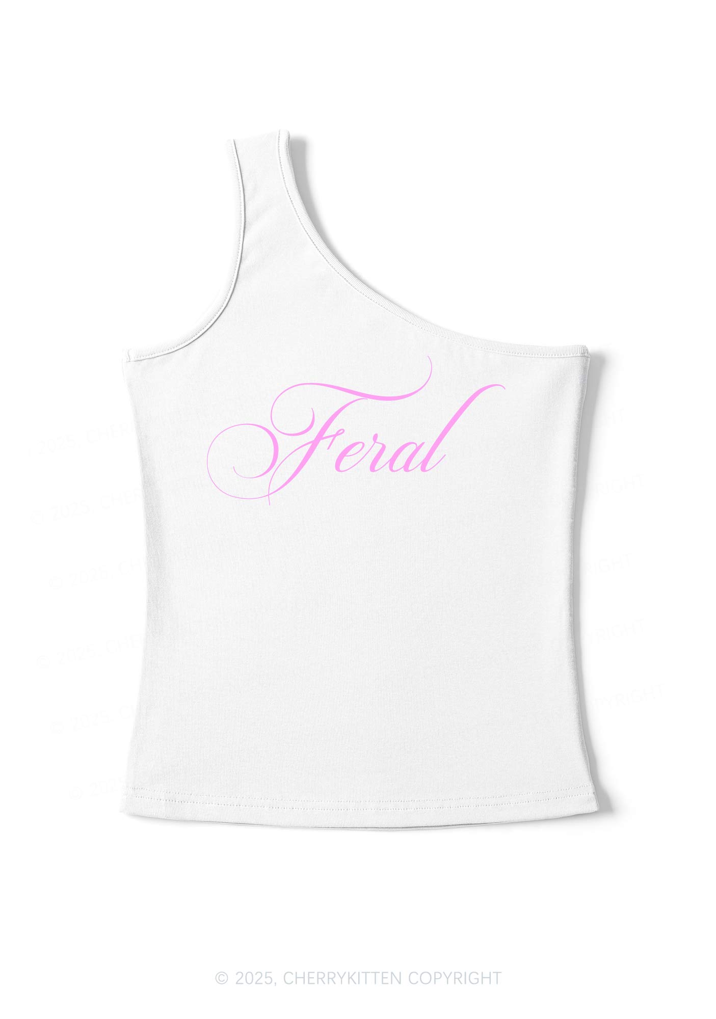 Feral Y2K One Shoulder Tank Top Cherrykitten