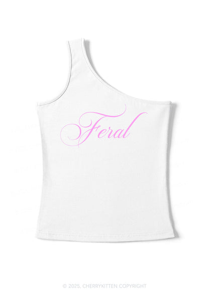Feral Y2K One Shoulder Tank Top Cherrykitten
