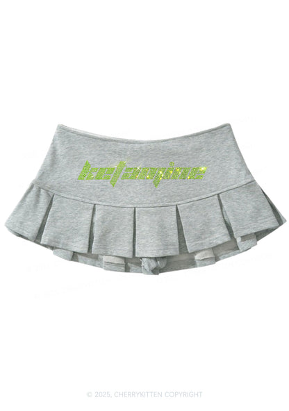 Rhinestone Ketamxxe Y2K Mini Pleated Skirts Cherrykitten