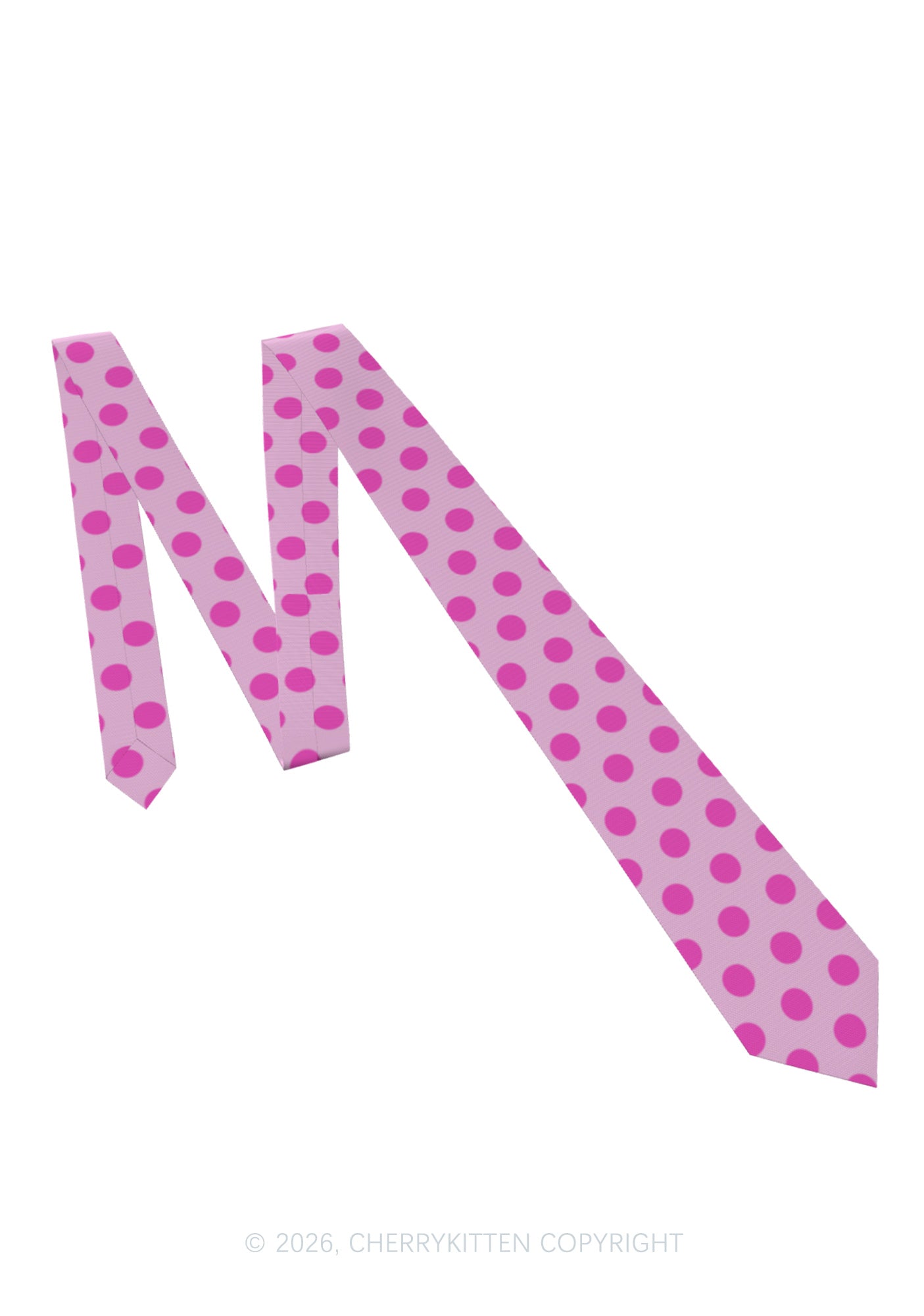 Hot Pink Dots On Light Pink Y2K Necktie Cherrykitten
