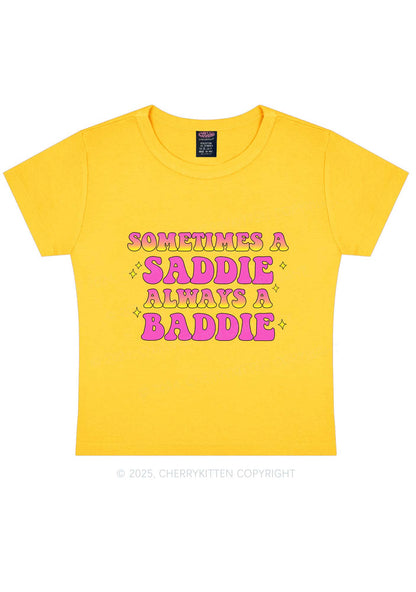 Sometimes A Saddie Y2K Baby Tee Cherrykitten