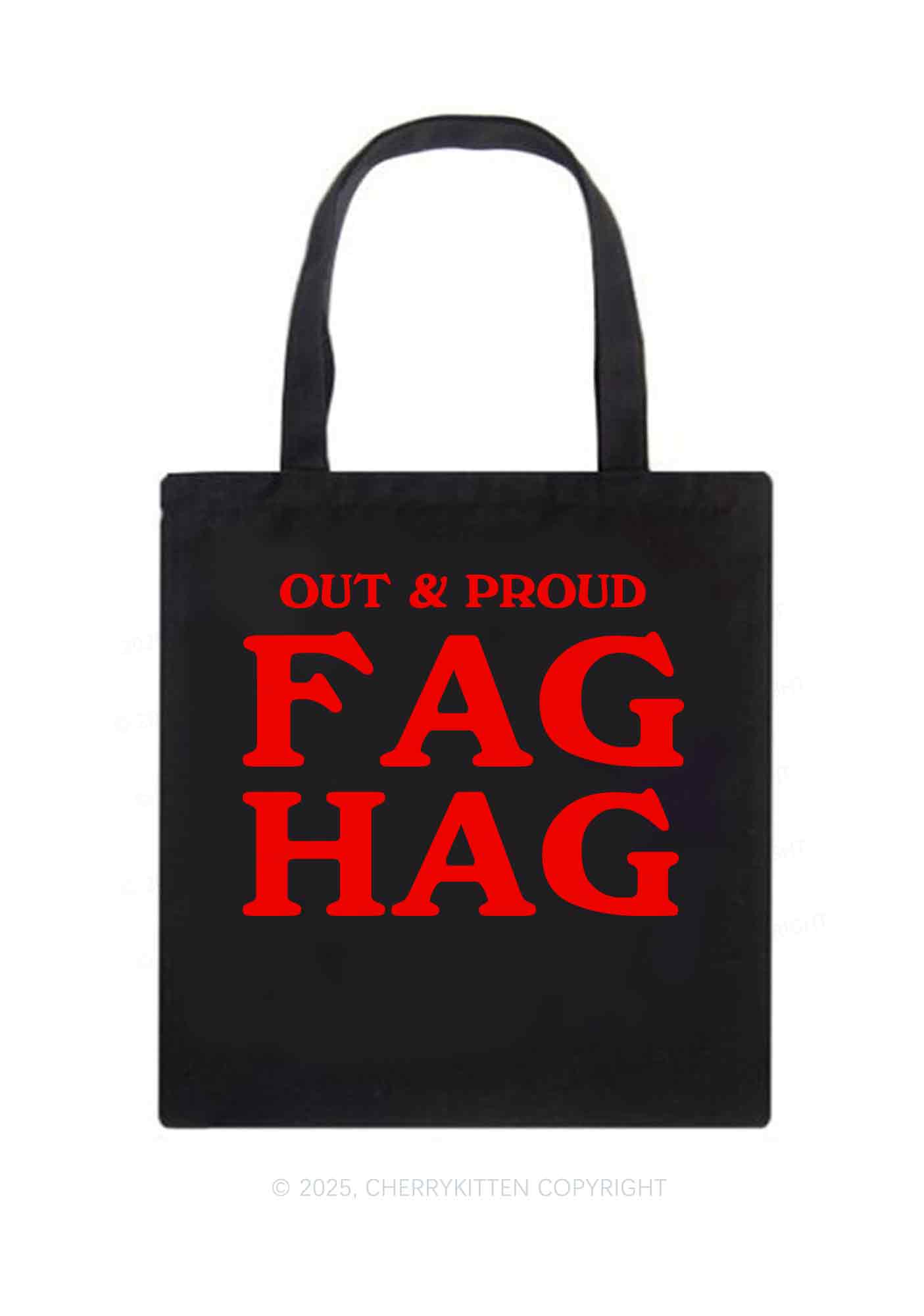 Fag Hag Pride Y2K Canvas Tote Bag Cherrykitten