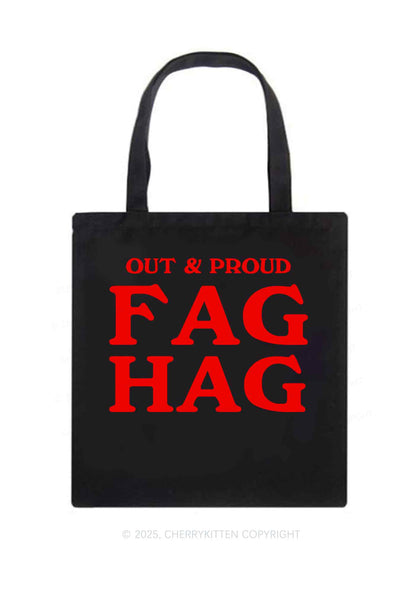 Fag Hag Pride Y2K Canvas Tote Bag Cherrykitten