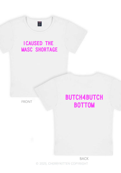 Masc Shortage Two Sides Pride Y2K Baby Tee Cherrykitten