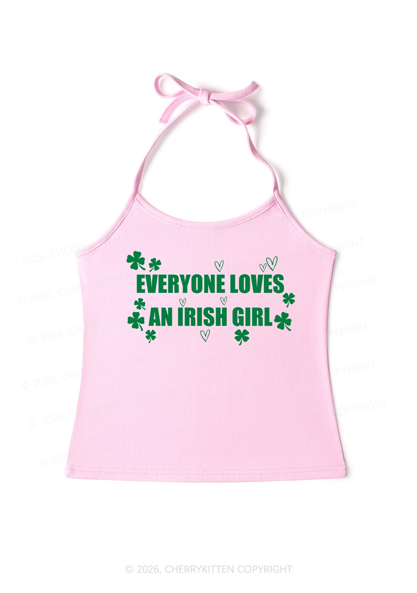 Everyone Loves Irish Girl St Patricks Y2K Halter Neck Cami Cherrykitten